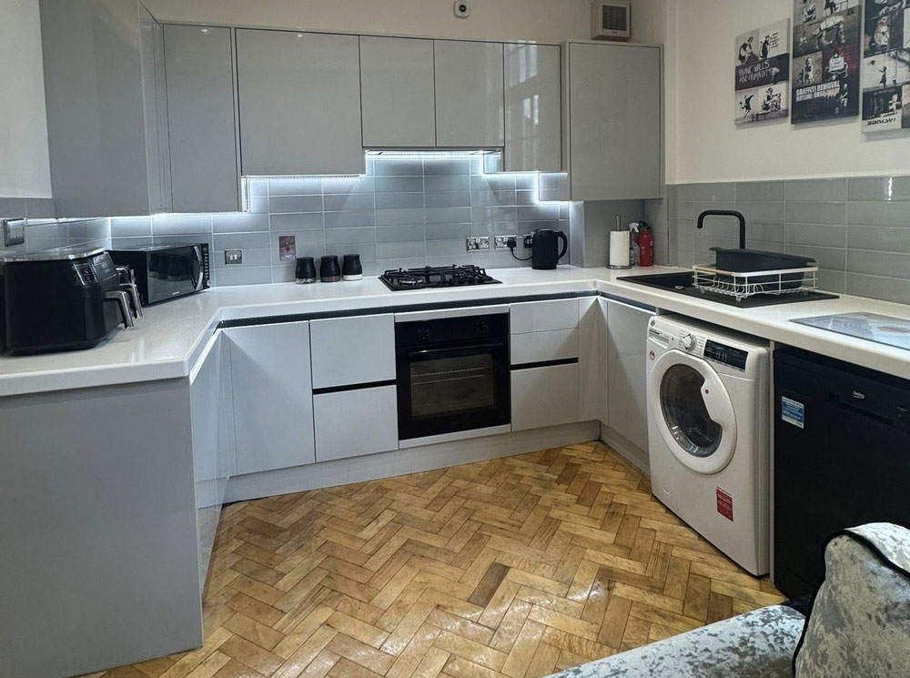 Dust Busters white kitchen clean